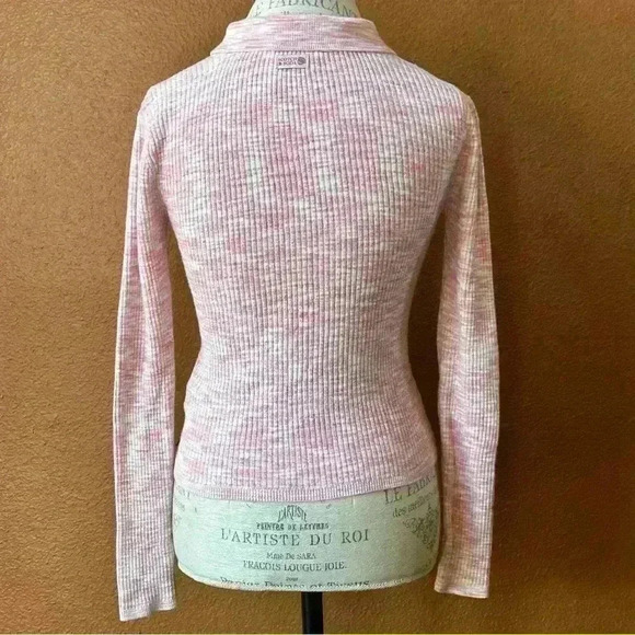 Scotch & Soda Pink/White Yarn Dyed Cardigan Knit  Sweater Size XS EUC! - Picture 9 of 13